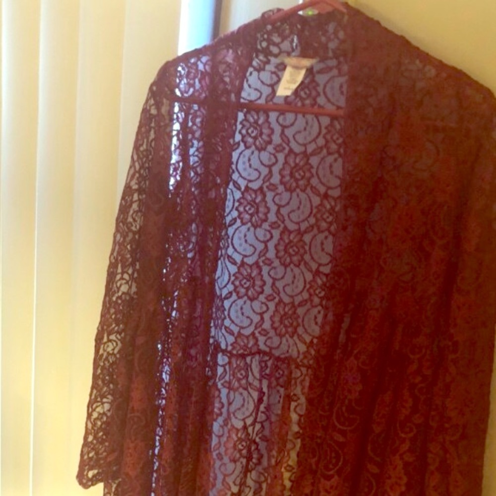 Lace burgundy sexy jacket